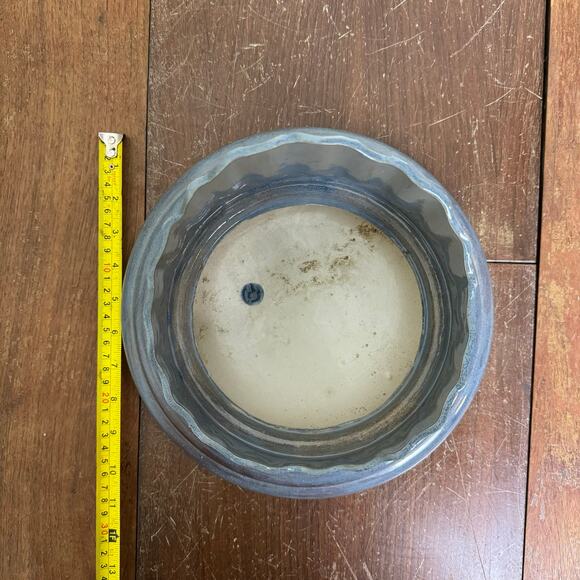 Blue Distressed Styled Broken Column 11 inch Succulent Faux Floral Planter - Picture 6 of 8